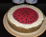 Foto del paso 19 de la receta: Tarta fresca con forma de sandía 🍉🍉🍉