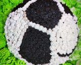 A picture of step 1 of Eggless Chocolate Football cake.