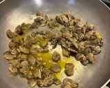 A picture of step 1 of One-Pan Spaghetti with Clams, Zucchini, and Saffron.