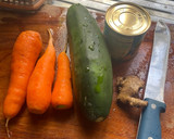 A picture of step 1 of Carrot 🥕 cucumber 🥒 and ginger 🍹 drink.