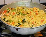 A picture of step 5 of Pearl Millet (kambu in Tamil) biryani.