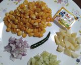 A picture of step 1 of Corn Chaat.