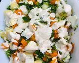 A picture of step 6 of Ordebur salad🥗.