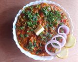 A picture of step 4 of Masala Oats Mumbai Pav bhaji style.