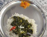 A picture of step 9 of Mix saag { Methi, Sarson, Suva, thom(spring onion green) }.