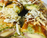 Foto del paso 5 de la receta: CANELONES DE 🥞PANQUEQUES 🥞 VERDES RELLENOS DE 🍖JAMÓN Y QUESO 🧀😋🤩👏