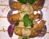 Foto del paso 12 de la receta: Langostinos rebozados con crema de ajo-curry