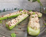 A picture of step 4 of Protein Rich Brown Top Millet Cucumber Boats.