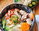 Hình bước làm 3 của món Bánh canh nấu sườn non, tôm khô