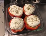 Une image de l'étape 6 de Poivrons rouges farcis au chapon, mozzarella di buffala et origan.