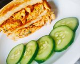 A picture of step 7 of Leftover Chicken cutlet omelette sandwich.