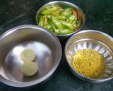 A picture of step 1 of Instant achari chilli.