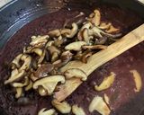 A picture of step 5 of Black rice shiitake mushroom risotto.