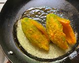 A picture of step 6 of Andhra style stuffed Karele or Gutti Kakarakaya.