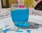 A picture of step 3 of Blue Lagoon Mocktail.