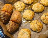 Lazacfasírt sajttal és kölessel hasselback édesburgonyával recept fázis 8 fotója