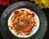 A picture of step 7 of Sweet Potato Tikki Chaat.