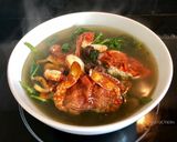 Hình bước làm 2 của món Canh ghẹ rau muống