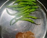 A picture of step 1 of Mirchi bhajji.