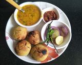 A picture of step 2 of Rajasthani dal bati with mirch ke tipore(dal Bati & malai mirch).
