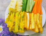 Hình bước làm 2 của món Bánh tráng cuốn bắp bò,đậu hủ,trứng và rau củ