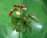 A picture of step 1 of Moong Chatpata Chutney with Pudina Patta and Ginger.