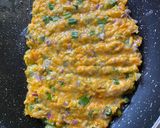 A picture of step 4 of Korean style Pumpkin Pancake or Danhobag Jeon.