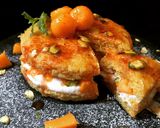 A picture of step 9 of Mango Sandwich Dhokla Cake.