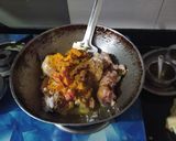 A picture of step 2 of Dal gosht.