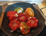 A picture of step 6 of Stuffed Peppers with Ground Beef and Quail Eggs.