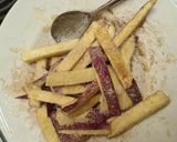 A picture of step 3 of Air fried Cinnamon sugar sweet potato chips.