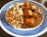 Foto del paso 8 de la receta: Pechugas de pollo al curry, yakiniku y leche de coco con arroz