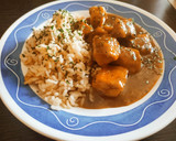 Foto del paso 8 de la receta: Pechugas de pollo al curry, yakiniku y leche de coco con arroz