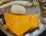 A picture of step 1 of Mooli Kaddu Thepla Healthy Breakfast.