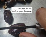A picture of step 1 of Stuffed dates chocolate.