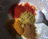 A picture of step 1 of DahiAloo.