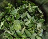 A picture of step 1 of Green amarnath sabji.