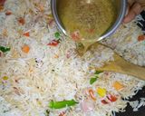 A picture of step 5 of Teriyaki rice, chicken salad with honey and orange dressing.