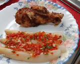 Foto del paso 5 de la receta: Muslos de pavo en airfryer, sabor Cookpad, con espárragos