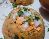A picture of step 4 of Oats upma.