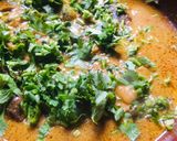 A picture of step 5 of Brinjal masala.