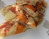 A picture of step 4 of Banana Pancake stuffed with peanut & cheese.
