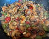 A picture of step 6 of Kung Pao Shrimp.