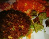 Foto del paso 1 de la receta: Hamburguesas de arvejas y porotos Mung con ensalada full 💜👌