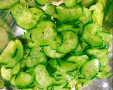 A picture of step 3 of Cucumber with Shiso sweet vinaigrette salad.