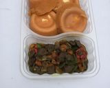 A picture of step 4 of Moi moi paired with groundnut yurghut drink.