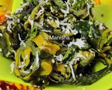 A picture of step 13 of Stir Fry Alu vadi(Arbi leaves,Patra).