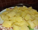 A picture of step 1 of Khattay alu.