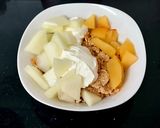 A picture of step 3 of My Bowl of Healthy Melon, Plum, Bran & Yogurt 🤩.
