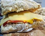 Foto del paso 4 de la receta: CHAPATA con ORÉGANO, rellena con Pollo, y Queso Holandés...!